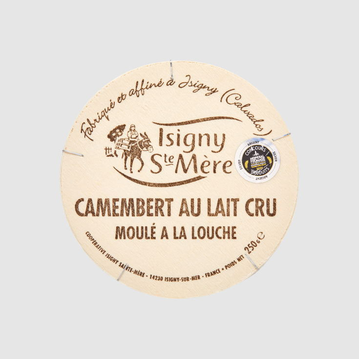 Acheter camembert au lait cru moulé à la louche Isigny Sainte Mère.