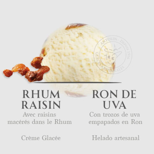 Acheter glace artisanale Rhum Raisin