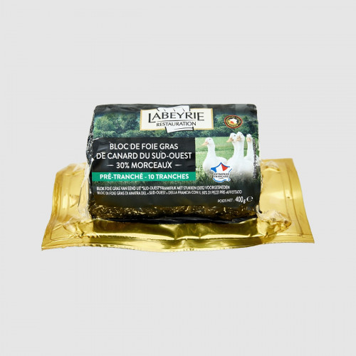 Bloc de foie gras de canard du Sud-Ouest Labeyrie  30 % morceaux prétranché