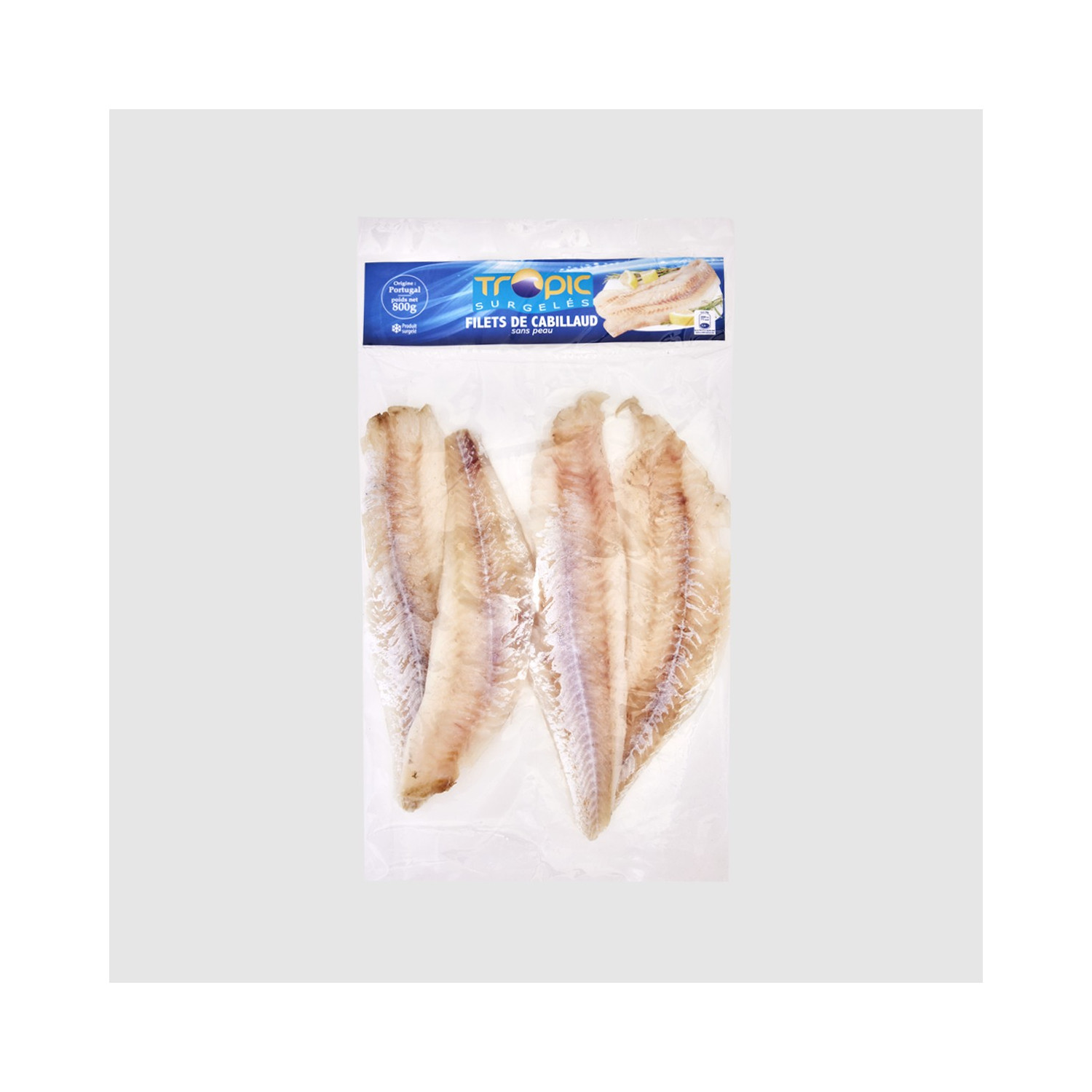 Filetes de bacalao sin piel congelados