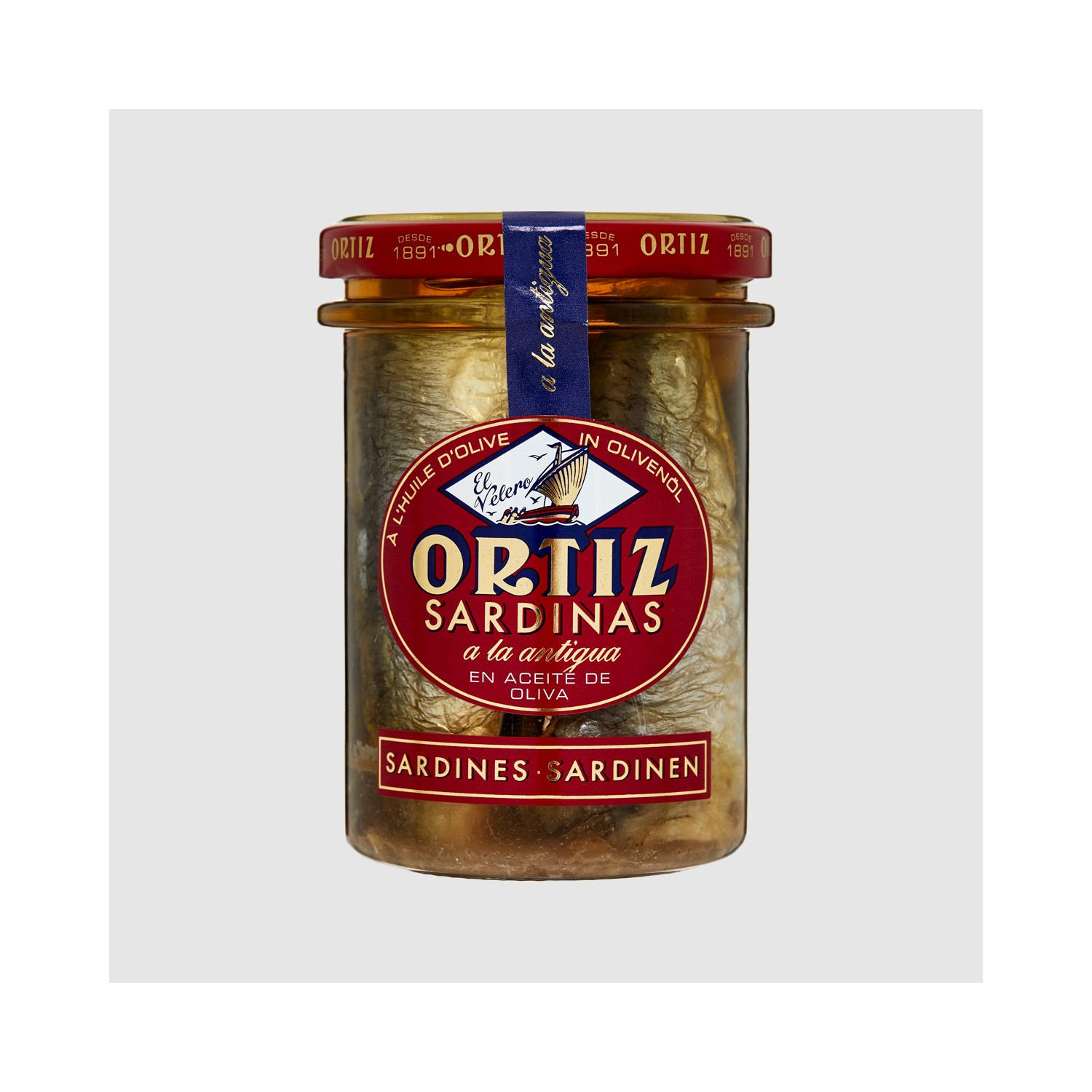 Sardines à l’huile d’olive en bocal Ortiz